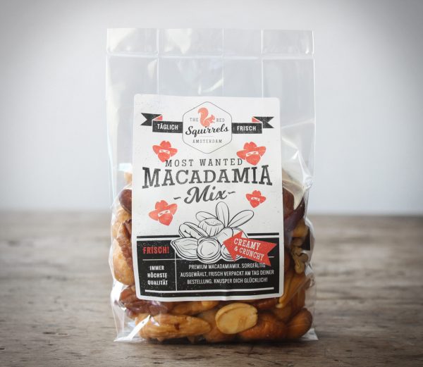 täglich frisch geröstete Macadamia Nussmischung mit Mandeln, Haselnüssen, Cashews, Pekannüssen, Macadamias